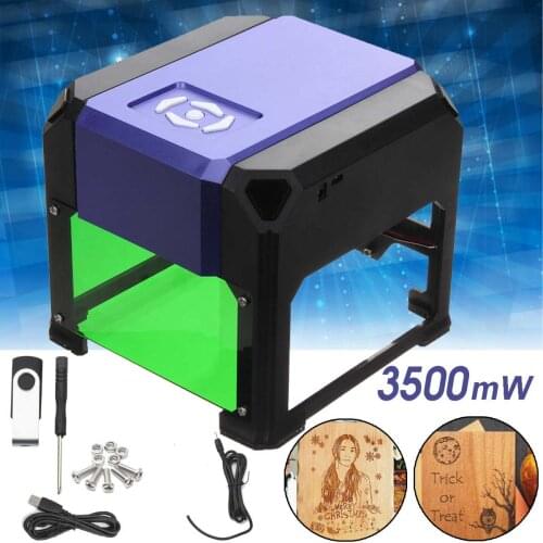 3500mw CNC Wifi USB Laser Engraver DIY Logo Mark Printer Cutter Woodworking Mini Laser Engraving Machine Engraving Range 80x80mm