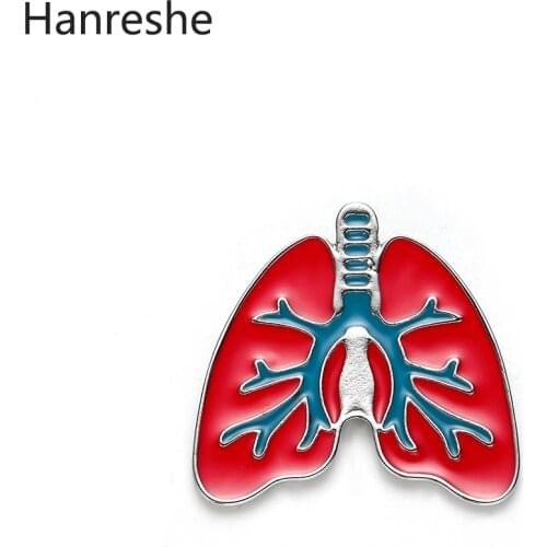 Lung Lapel Pin Red Enamel Cute Pins Cute Medical Doctor Nurse Party Trendy Jewelry Gift Women Exquisite Brooch Accessories