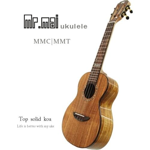 Mr.mai MM-C/MM-T Concert/Tenor Ukulélé 23 inch 26 inch Ukulele Solid Koa Wood Gloss Finish Mini Hawaii Guitar With Hard Case