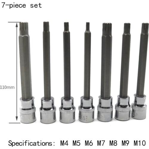 Drive extra long hex bit sockets for Fastening screws quick wrench set 3/8 drive socket set Chrome vanadium steel