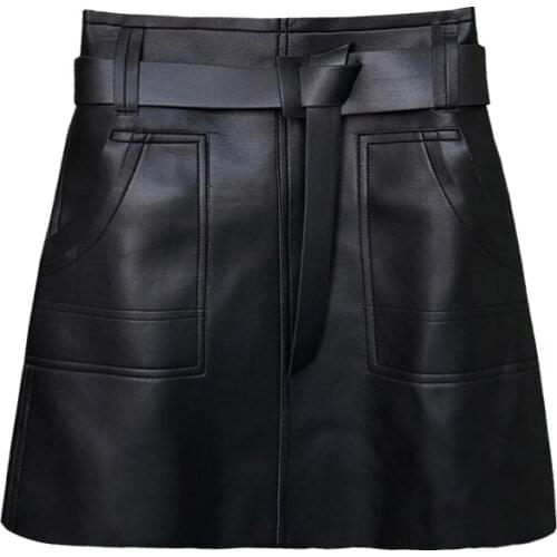 2020 new autumn bag hip skirt Korean version thin high waist black autumn short skirt a-line skirt DQ1232