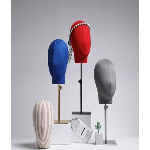 New Color Satin Head Mannequin Female Hat Frame Necklace Earring Display Frame Model Frame Window Fake Head Props 1pc B064