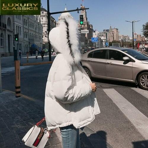 Woman Winter Down Jacket Hooded 90% Duck Down Coat Female Thick Warm Short Down Parka Real Fur Hooded Clothes LWL1342