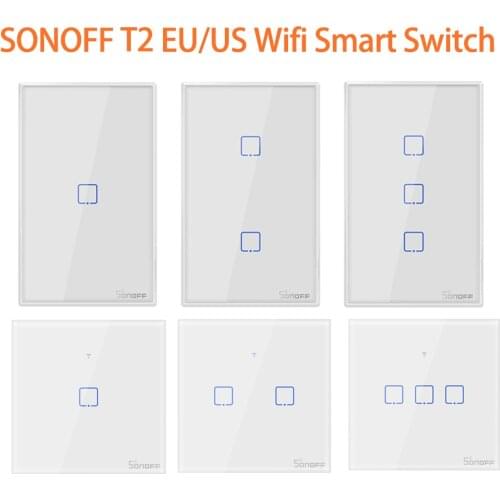 Sonoff TX T1 UK 1 2 3 Gang Wifi Switch Smart Home Remote Control RF Wall Touch Switch Via Ewelink Works with Alexa Google Home