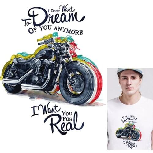 Punk Motorcycle Heat Transfer Iron on Patches For Clothing Applications Thermal Transfer For Clothes Lip Badges Vinyl Stickers