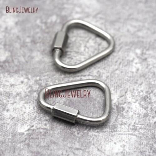 Triangle Stainless Steel Carabiner Lock Clasp Oval Screw Lock Clasp Links Findings 29x37mm FC28670