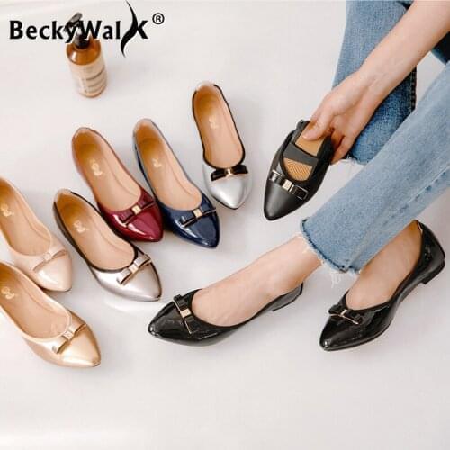2021 New Autumn Women Shoes Casual Leather Shoes Woman Loafers Bow Slip On Flats Shoes for Women zapatos de mujer 35-41 WSH3655