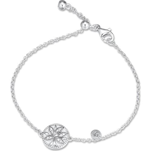 Family Tree Link Chain Bracelet 925 Sterling Silver Jewelry Bracelets for Women Birthday Gift free shipping B077