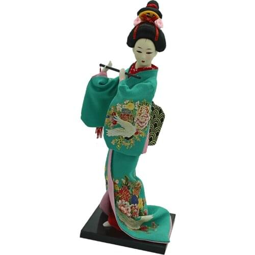 1/6 Japanese Kimono Geisha Maiko Doll Based Green Home Decor