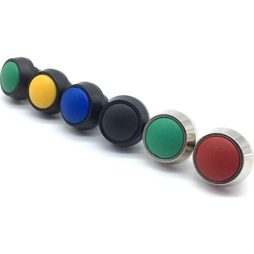 1pcs 12mm Waterproof Momentary 1NO Domed Push Button Switch Screw Feet Self-Reset Button Alumina Black Button 5 Color
