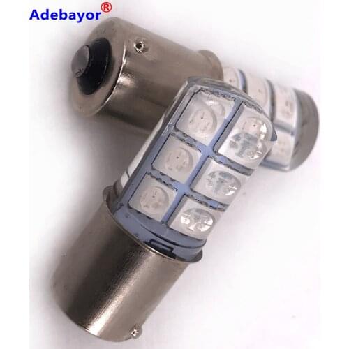 100PCS 1156 BA15S COB Led Car Light P21W 1156 5050 12 Smd Led Brake Stop Signal Light Bulb Crystal Lights 12V RGB 7coor adebayor