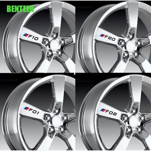 4pcs Power Motorsport Car Rim Sticker For BMW F01 F02 F10 F20 F30 F31 F34 F48 F87