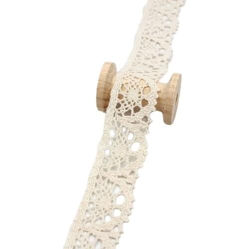 5yards/lot 3.5cm Cotton Lace Trims Beige Ribbon Wedding Craft Scrapbook Decoration Hometexile Sweater Tablecover Embellishment