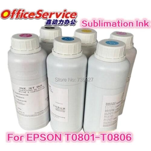 6X1000ML T0801-T0806 Sublimation Ink specialized For Epson Stylus Photo P50 T59 R265 270 285 290 360 RX560 RX585 RX610 Printer