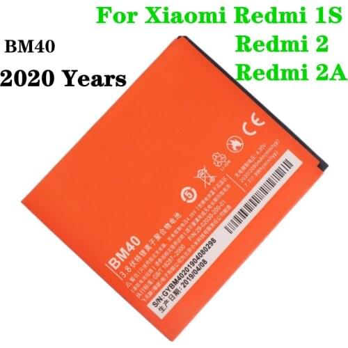 2020 Years BM40 Battery For Xiaomi Redmi Hongmi 2 / 2A / 1S Phone Replacement Batteries 2080mAh High Quality bateria
