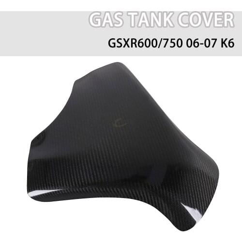 Motorcycle Black Carbon Fiber Fuel Gas Guard Tank Cover Protect For SUZUKI GSXR600 2006-2007 GSXR750 2006-2007