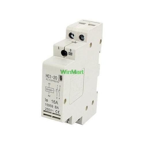 HC1-20 220V/240V Coil Volt 16A Double Pole Electric Power AC Contactor Block
