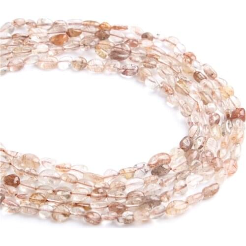 Linxiang 6x8 Natural irregular Copper crystal loose beads, used for jewelry DIY Stone Bracelet Necklace