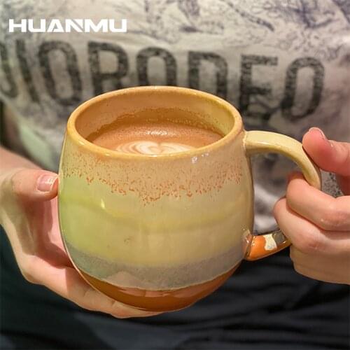 Creative Ceramics Mug Personality Creative Kiln Changed Coffee Milk Tea Handle Porcelain Cup Couple Water Cup Novelty Gifts Hot