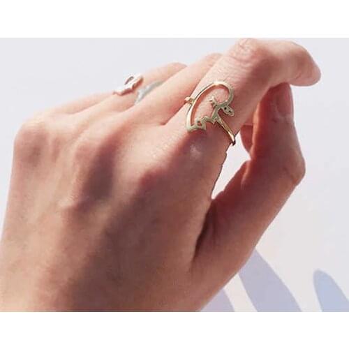 Original Design High Polished Alloy New Arrival Hollow Face Statement Ring Fashion Jewelry Charming Rings For Women Bague Bijoux