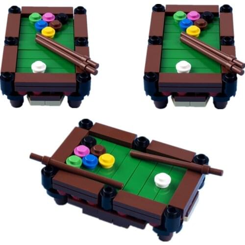 MOC Billiard Table Building Blocks City Scene Pool Table Model Small Particle Accessories Assembling Toys For Children C220