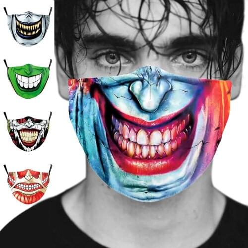Halloween Cospaly Horror Funny Monster Mouth Masks Womens Men Unisex Face-Protection Cycling Spots Breathable Adult Party Mask