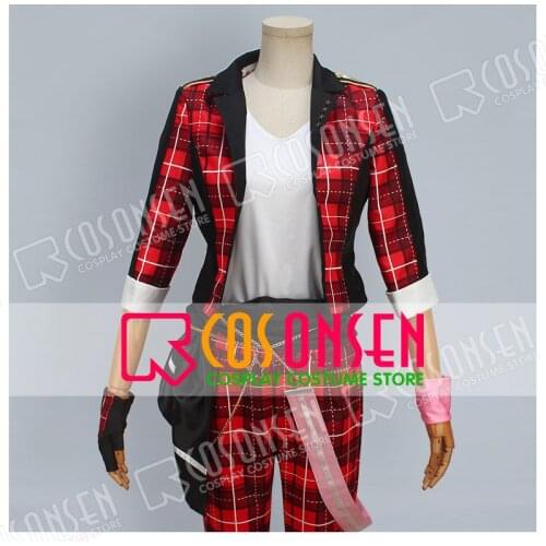 COSPLAYONSEN The Ensemble Stars Mao Isara Cosplay Costume Red Color Full Set All Sizes