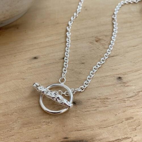 MLKENLY 925 sterling silver heavy industry necklace tide clavicle chain simple temperament male tide hip hop popular jewelry