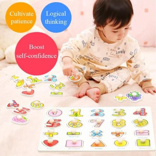 Montessori Wooden Puzzles Hand Grab Board Tangram Jigsaw Baby Educational Toys Cartoon Vehicle Marine Animal Puzzles Kids Gift