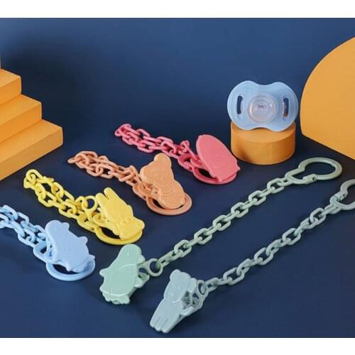 Cartoon Animal Baby Pacifiers Chain Infant Nipple Clips Kids Pacifier Safety Clamp Hanging Leashes Soother Teether Chain