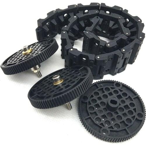 One set of DIY tank kit, plastic bearing wheel + plastic driving wheel + Rubber track + TT motor