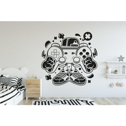 Game wall stickers game robot handle decals childrens room bedroom game hall wall decoration for children exquisite gifts YX31