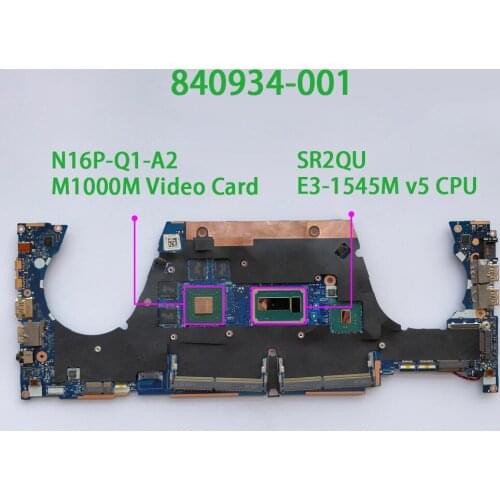 Genuine 840934-001 840934-601 APW5U LA-C401P w E3-1545M CPU w M1000M GPU Laptop Motherboard for HP ZBook 15 G3 NoteBook PC
