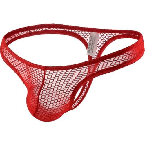 Low Waist Sexy Mens Underwear Jockstrap Mesh Sissy Panties Breathable Gay Male Thongs Erotic Sexy Lingerie Fashion Underpanties