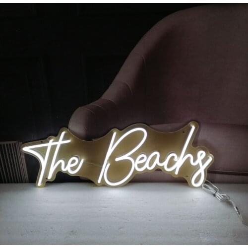 Beach Custom Neon LED Night Light Signs Shop Pub Store Game Bed Room Wall Decor Wedding Birthday Party Restaurant Decoration