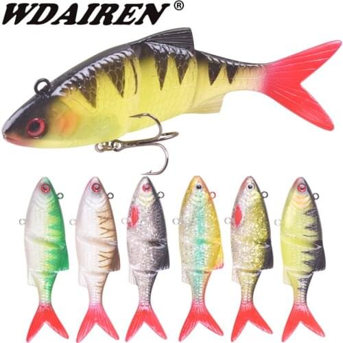 1Pcs Bionic Multi Section Soft Baits 12cm 31g Fishing Jig Wobblers Lures Artificial Silicone Bait Winter Trolling Bass Tackle