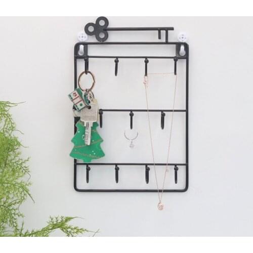 Durable Iron Wall Mount 11 Hangers Hooks Hat Robe Storage Rack Wall-hooks Practicl Key Holder Home Decoration