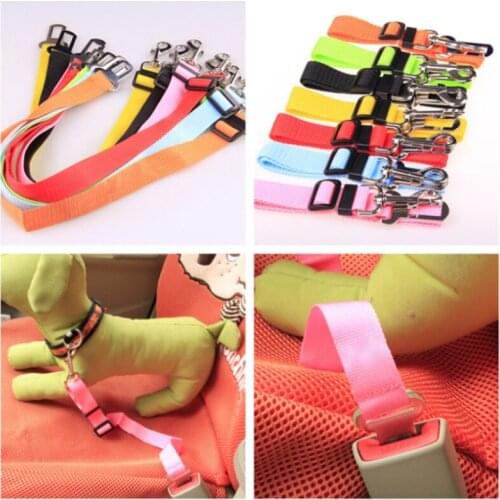 Pet Dog Cat Car Seat Belt Adjustable Harness Seatbelt Lead Leash for Small Medium Dogs Travel Clip Pet Supplies 7 Color