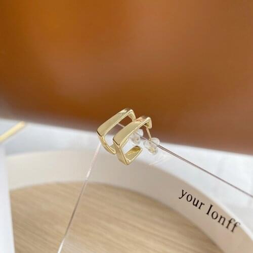 S925 Silver Needle College Style Geometric Metal Earrings Wild Temperament Fashion Hot New Products Small Fresh Earrings Women