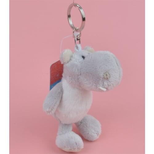 Grey Hippo Animals stuffed Pendant Keyring Plush Toy, Backpack Decoration Keychain / Keyholder Gift