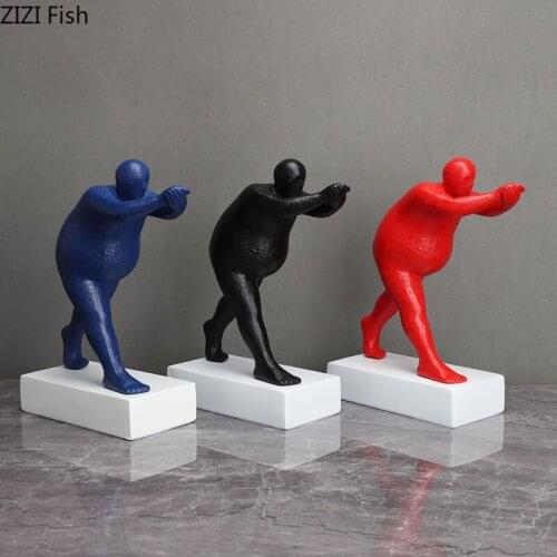 Painted Character Resins Abstract Figure Portrait Statue Artwork Living Room Decoration Furnishings Ornaments Nordic Home Decor