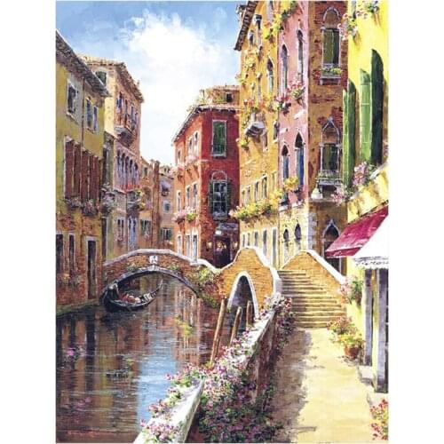 Venice city building river Diamond Painting Oil Scenic Full Round Drill Nouveaute Diy Mosaic Embroidery 5D Cross StitchZP-1992