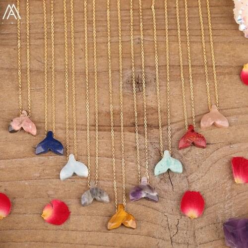 High Quality Women Slab Flower Beads Simple Gold Necklace Bohemia Labradorite Crystal Stones Chains Necklace Jewelry Dropship