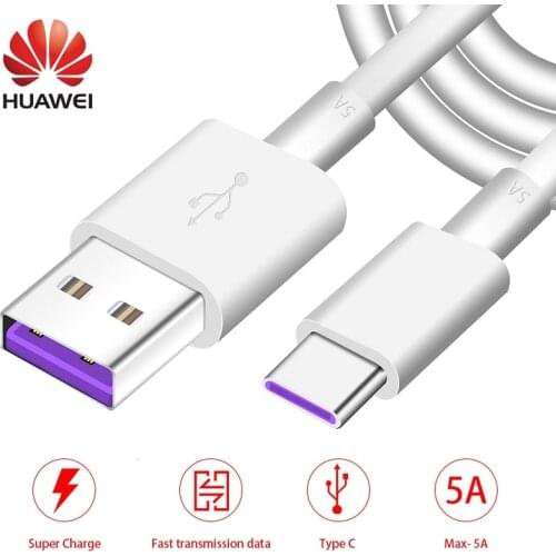 Huawei USB 5A Type C Cable P30 P20 Pro lite Mate20 10 Pro P10 Plus lite USB 3.1 Type-C Original Supercharge Super Charger Cable
