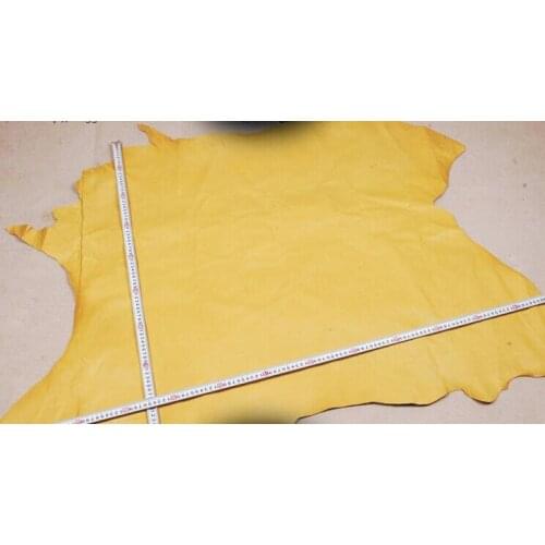 Yellow Genuine Pig grain skin leather material sale by whole piece