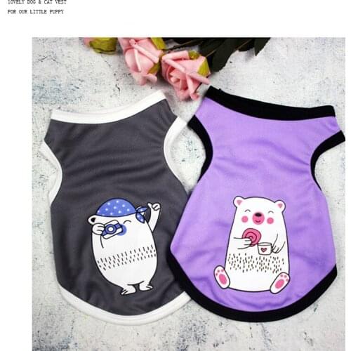 Pet Dog Vest Sweatshirt Dog Summer Clothes Puppy Clothes Little Doggy French Bulldog Costume Small Dogs Cotton T-Shirts for Pets