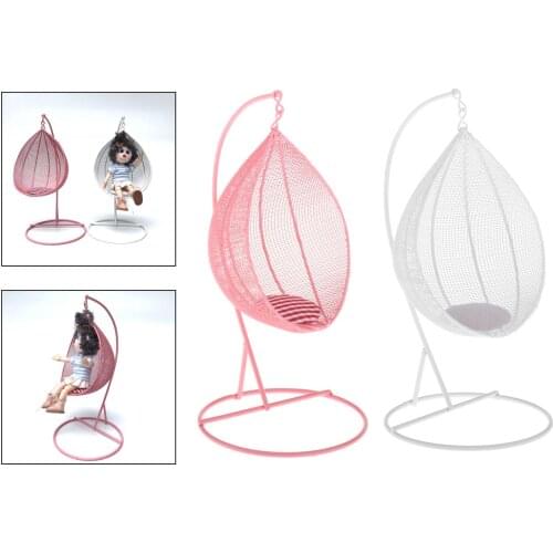 1:12 Dollhouse Iron Miniature Swing Chair Hammock Seat Dolls House Craft Toy