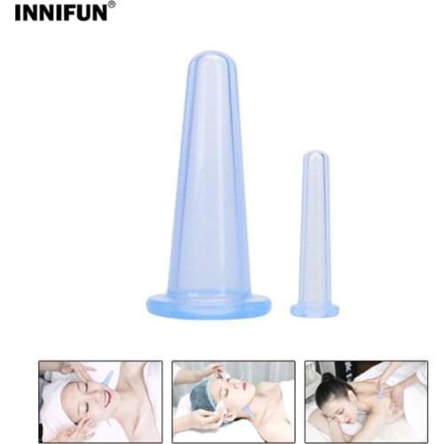 2Pcs Silicone Cupping Cup Vacuum Face Massage Cup Face Body Cupping Suction Cups Facial Leg Arm Relaxation Health Care Tool