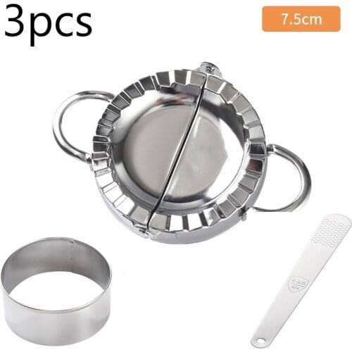 3ps DIY Dumplings Maker Tool 304 Stainless Steel Jiaozi Pierogi Mold Dumpling Mold Clips Baking Molds Pastry Kitchen Accessories