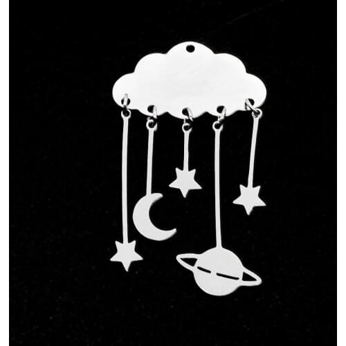 5pcs/lot 100% Stainless Steel Hanging Stars DIY Earring Pendant Charm Wholesale Custom Charms Finding Supplies Factory Prices